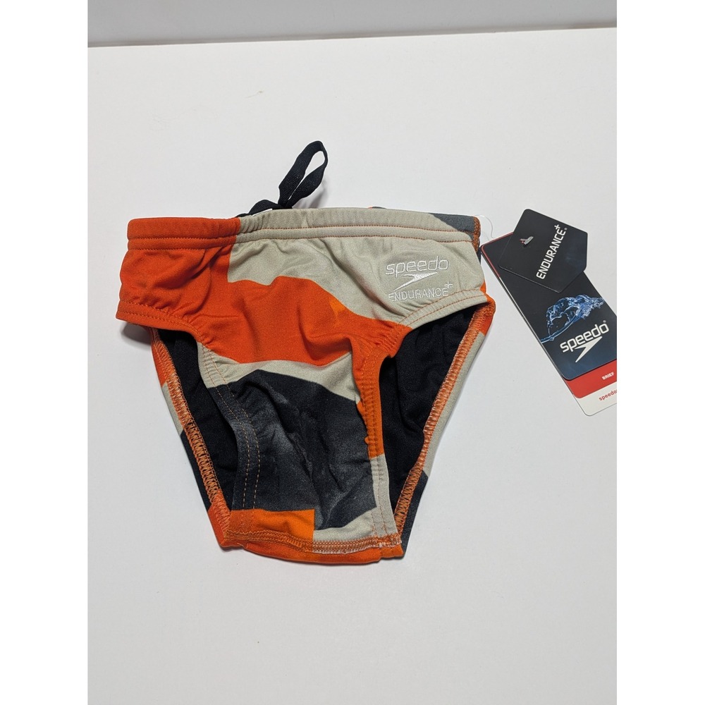Speedo Mens Glimmer Endurance+ Swim Brief Orange Multi 22